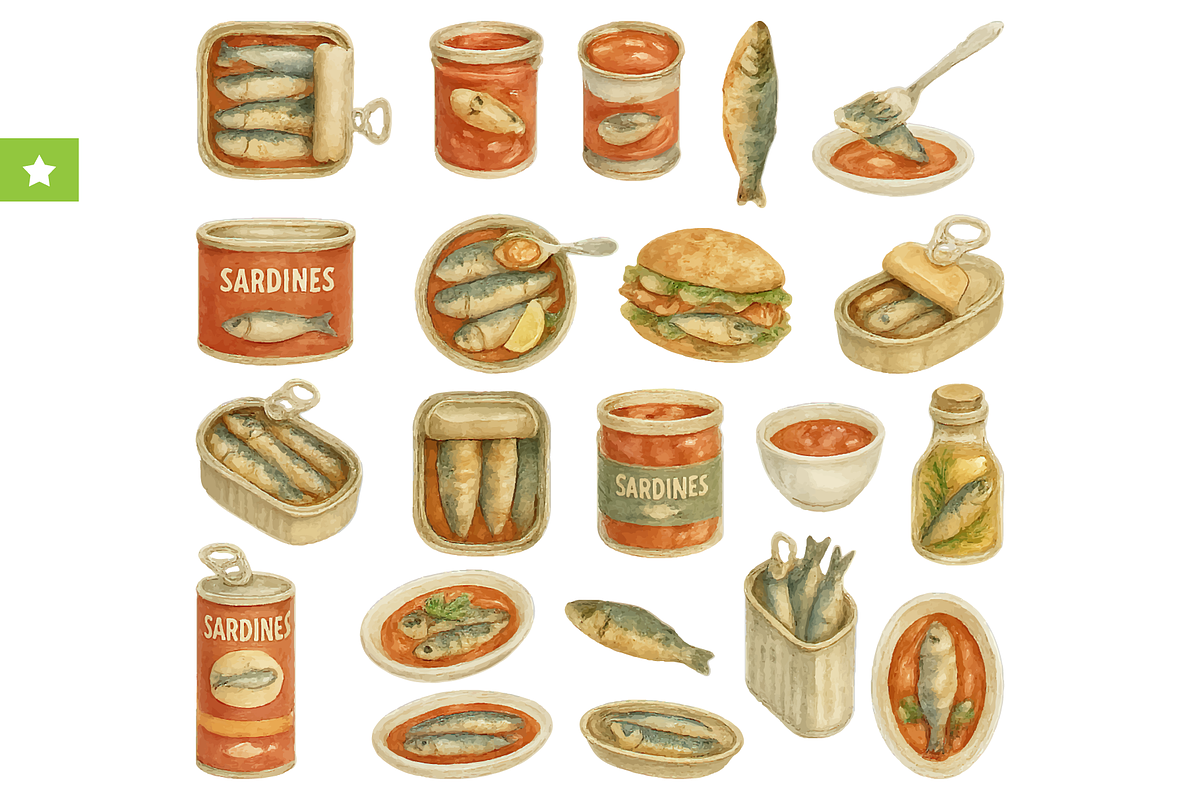 Vintage Sardine Food, an Object Graphic by RT Studio (Photo 1 of 4)