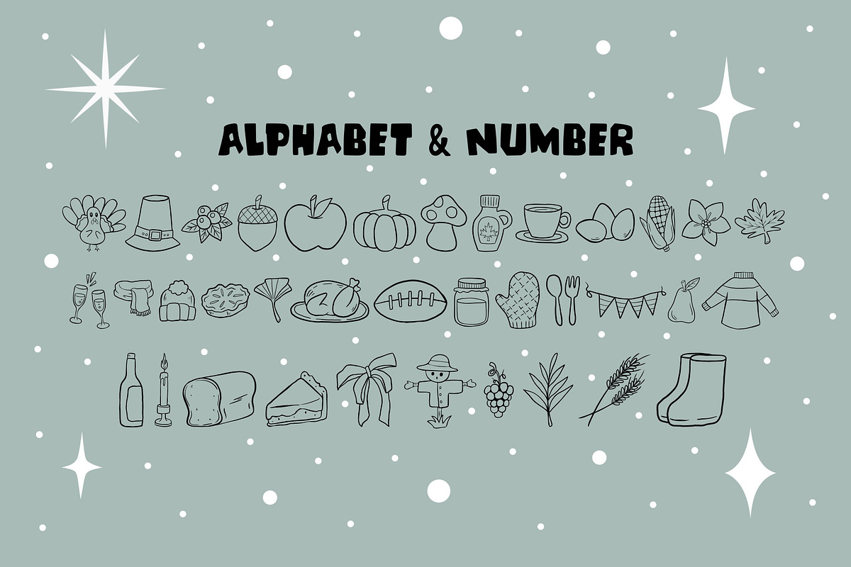 Thanksgiving OTF Dingbats Font, a Symbol Font by DREAMs Soul G. (Photo 2 of 2)
