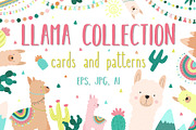 Hand-drawn llama collection, an Animal Illustration by Samsonchik Store (Thumbnail 1 of 6)