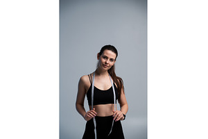 Young woman posing in black, a Sports & Recreation Photo by volodymyrshtun13795
