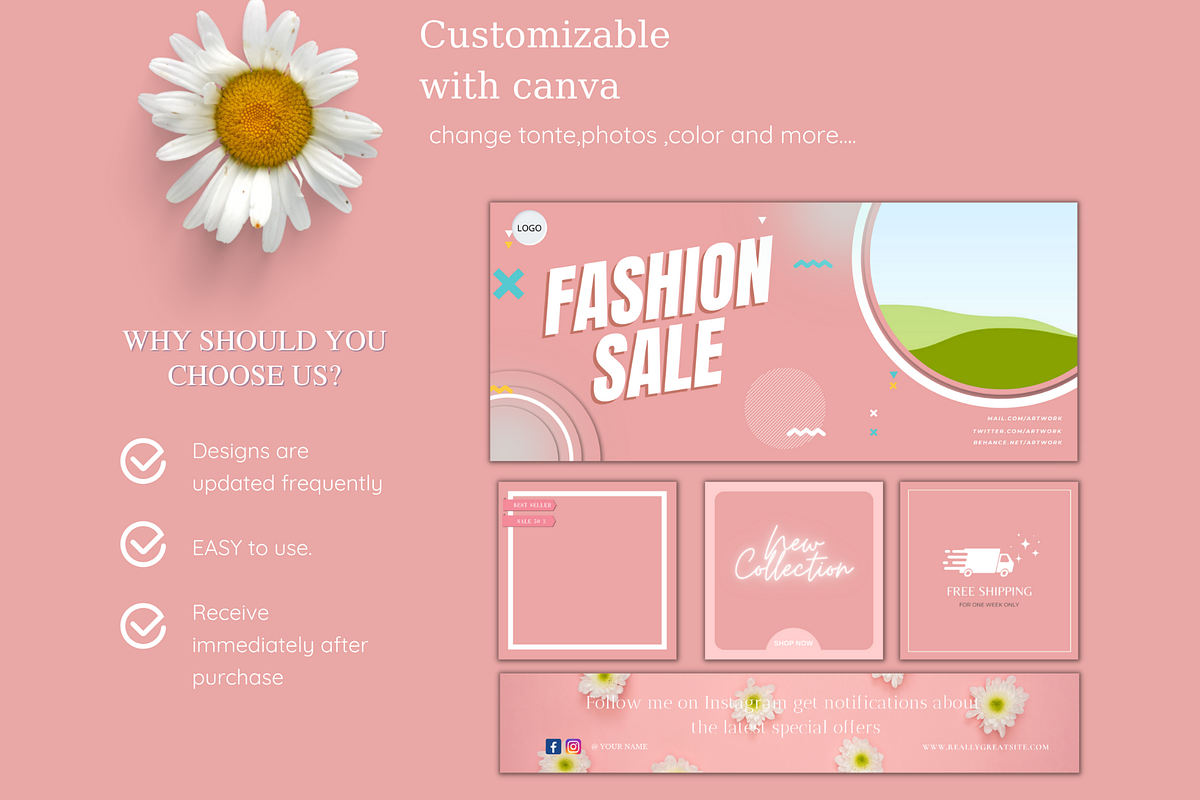 Website banner templates Rose, a Landing Page Template by Meoww_Design (Photo 5 of 7)