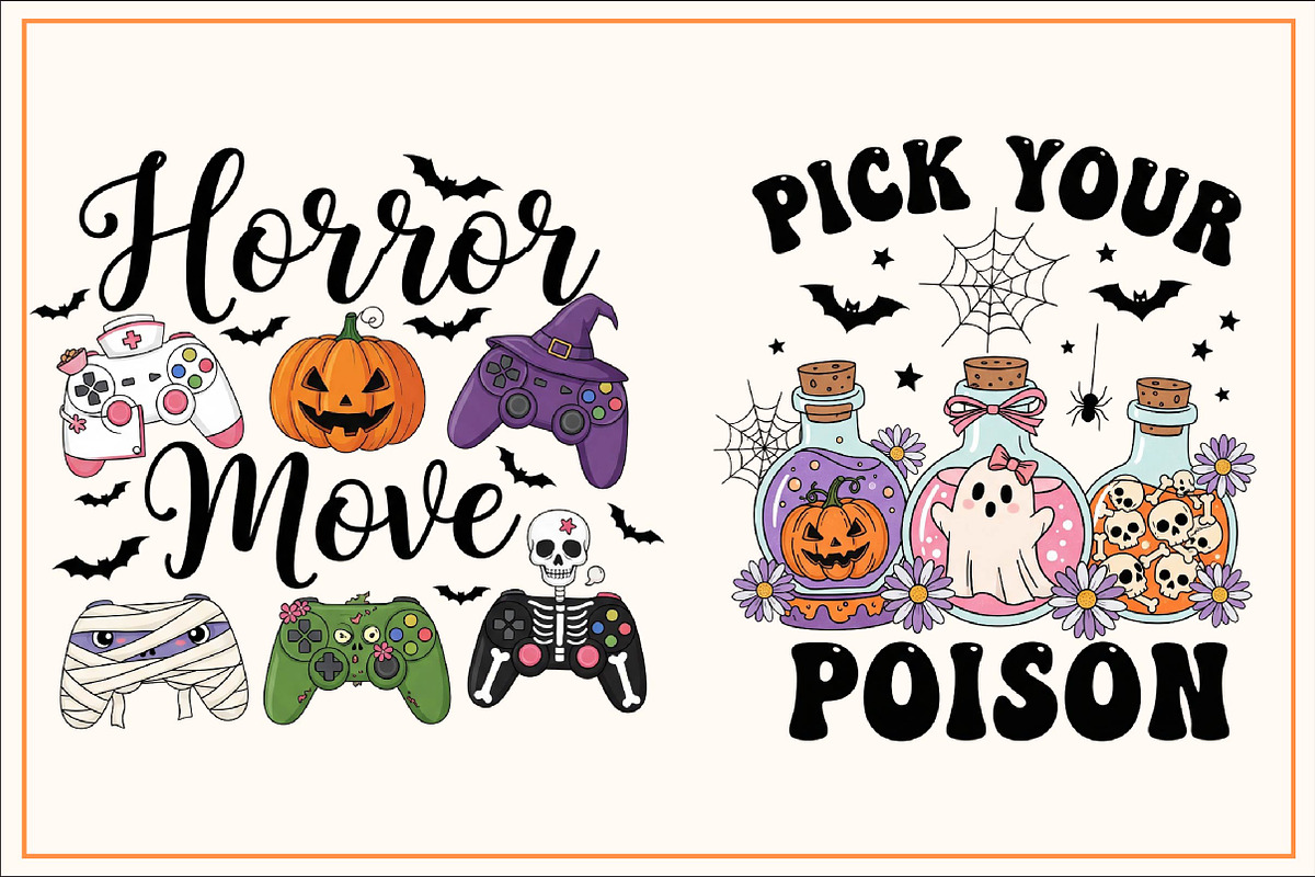 Groovy Halloween Sublimation Bundle, a Work Illustration by Dream Creation (Photo 8 of 11)
