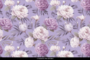 Purple Watercolor Floral & Patterns, a Decorative Illustration by illuztrate (Thumbnail 5 of 9)