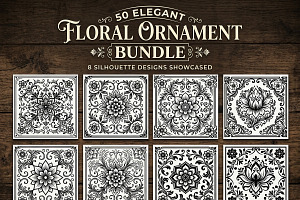 50 Elegant Floral Ornament Bundle