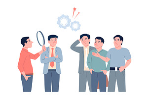 Group of businessmen arguing, a Person Illustration by LadadikArt