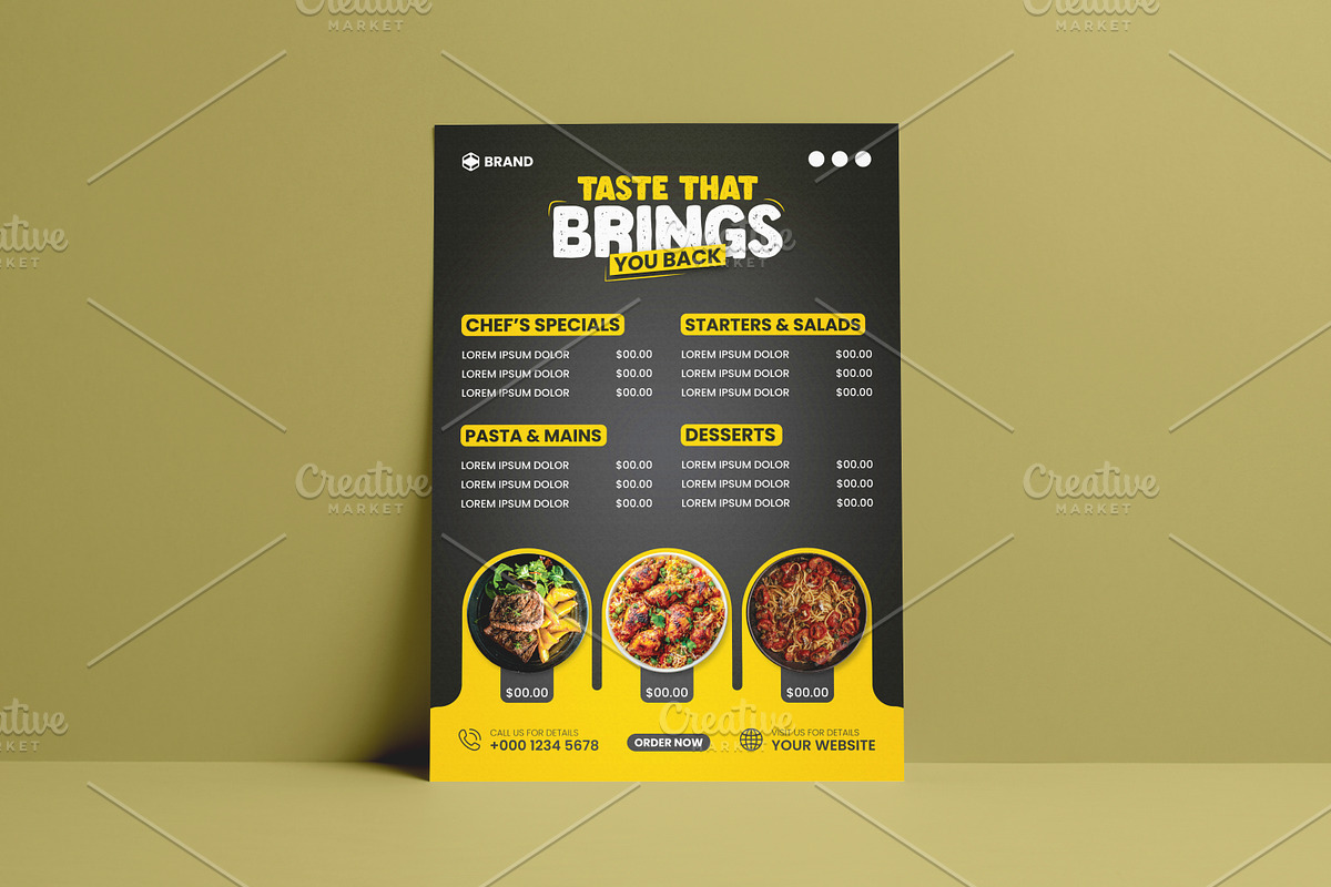 Restaurant Food Menu Design | Flyer, a Flyer Template by vectorlnk (Photo 2 of 4)