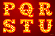 Vector Retro style light letters, a Decorative Illustration by Tashal (Thumbnail 5 of 15)