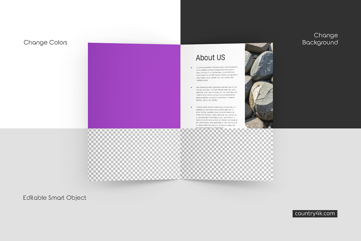 A4 Bi-Fold Brochure Mockup Set, a Books & Magazine Mockup by Country4k (Photo 2 of 4)