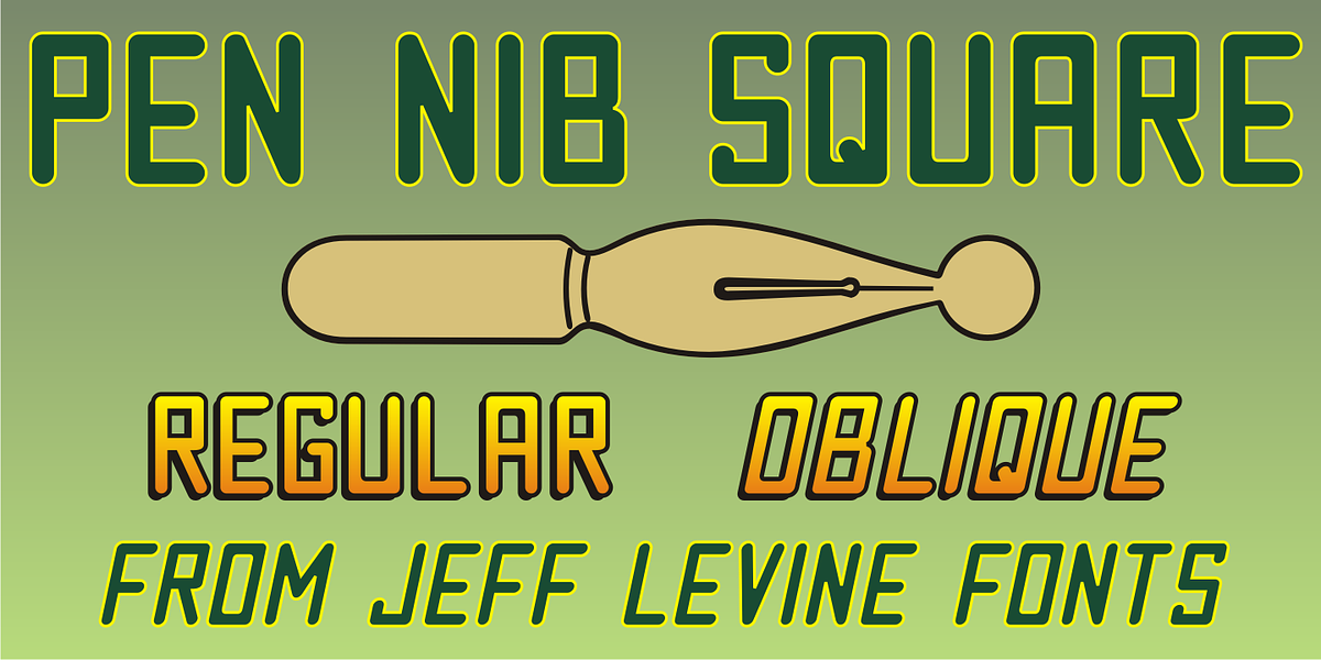 Pen Nib Square JNL, a Sans Serif Font by Jeff Levine Fonts