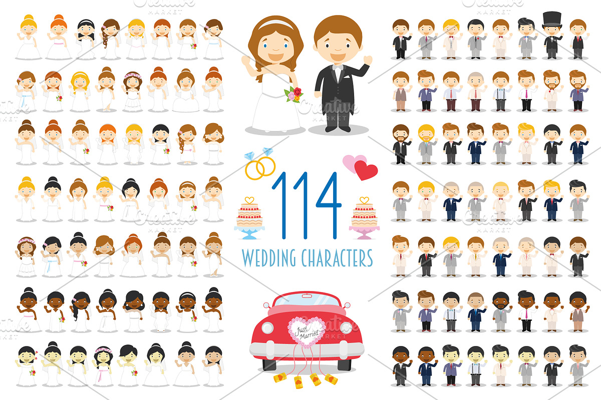 Wedding characters in cartoon style, a Person Illustration by asantosg (Photo 2 of 25)