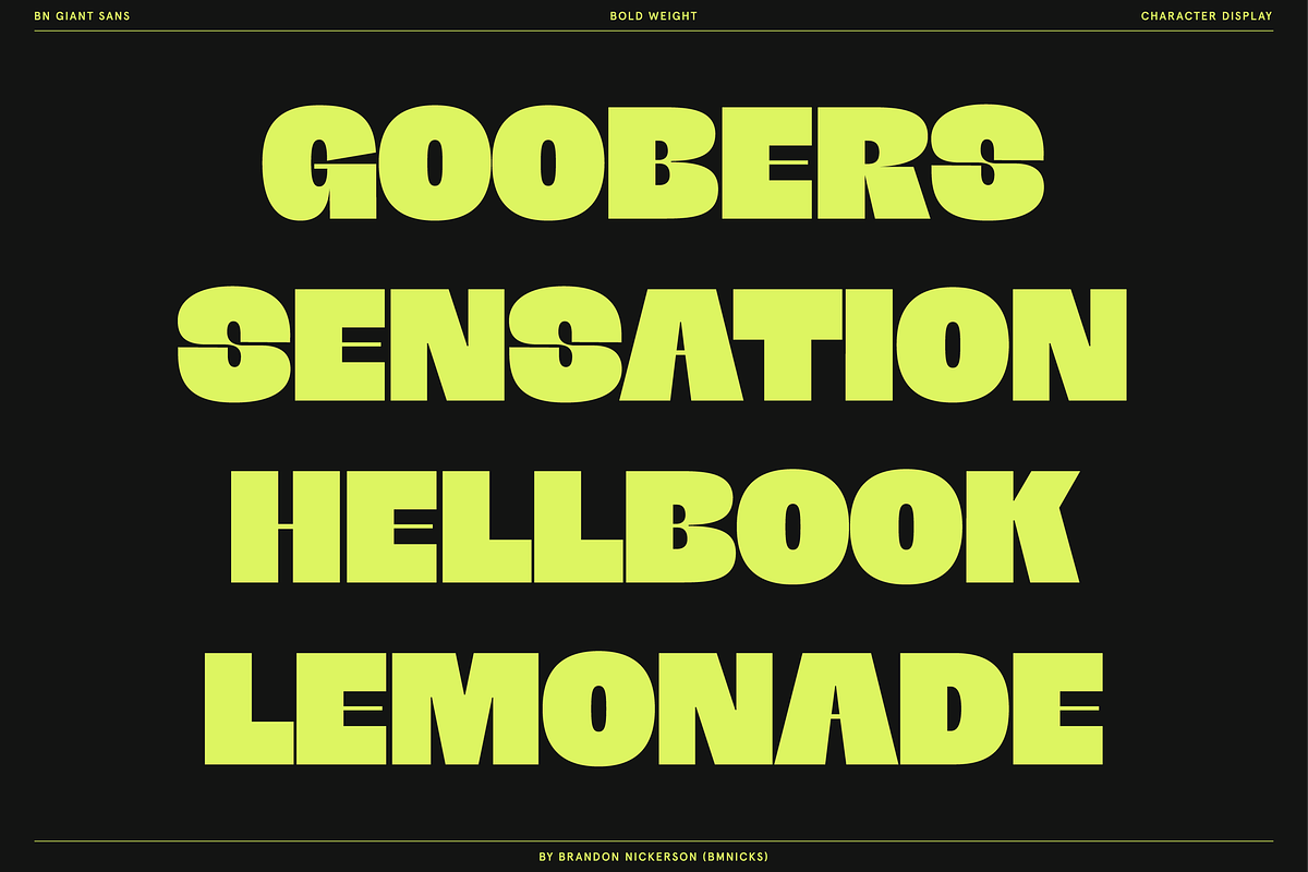 BN Giant, a Sans Serif Font by Bnick (Photo 7 of 19)