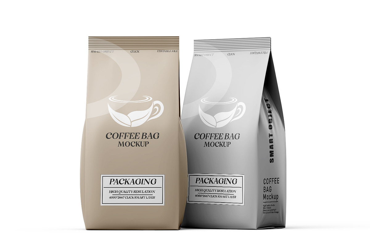 Coffee Bag with Cup Mockup Set, a Packaging Mockup by pixelmock (Photo 14 of 15)