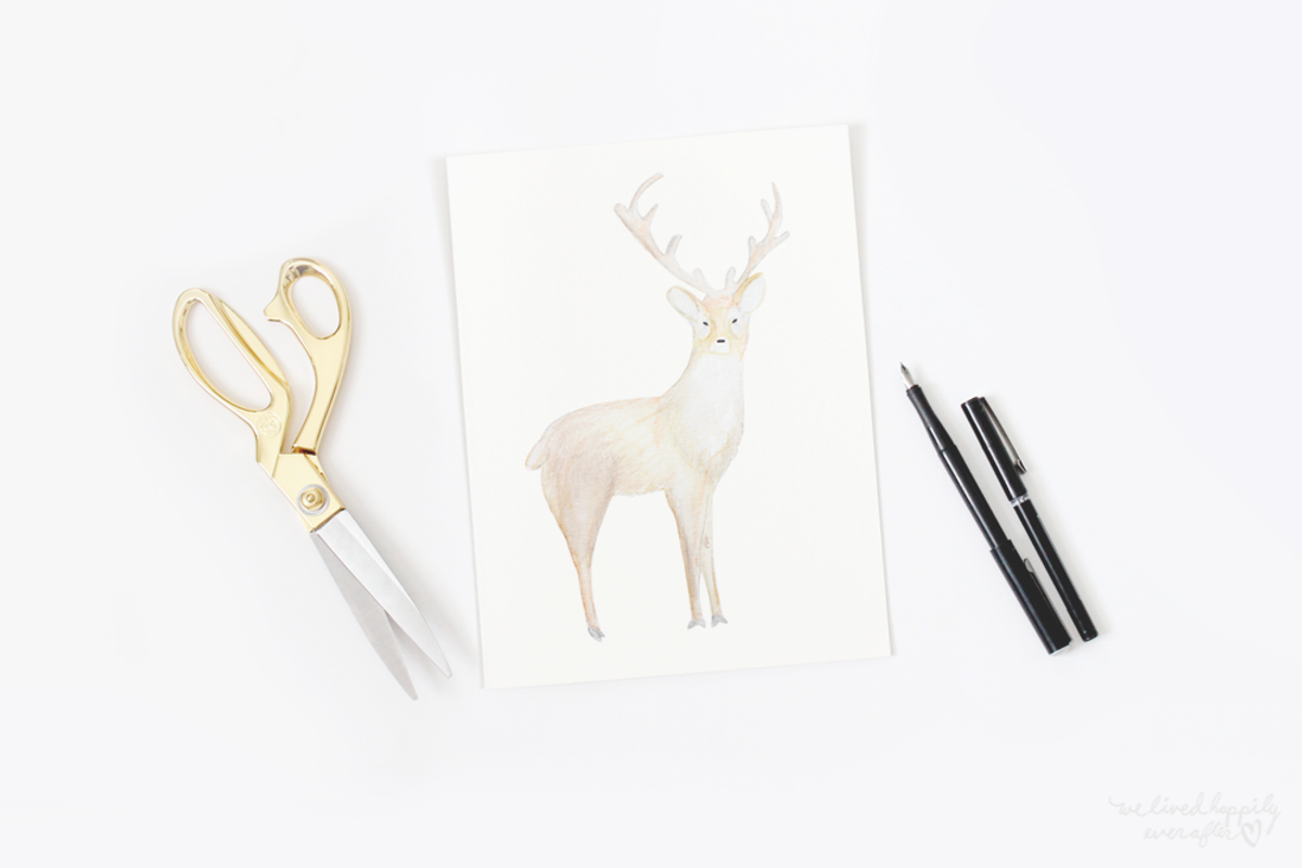Watercolor Deer Digital Graphics, an Animal Illustration by WeLivedHappilyEverAfter (Photo 4 of 4)