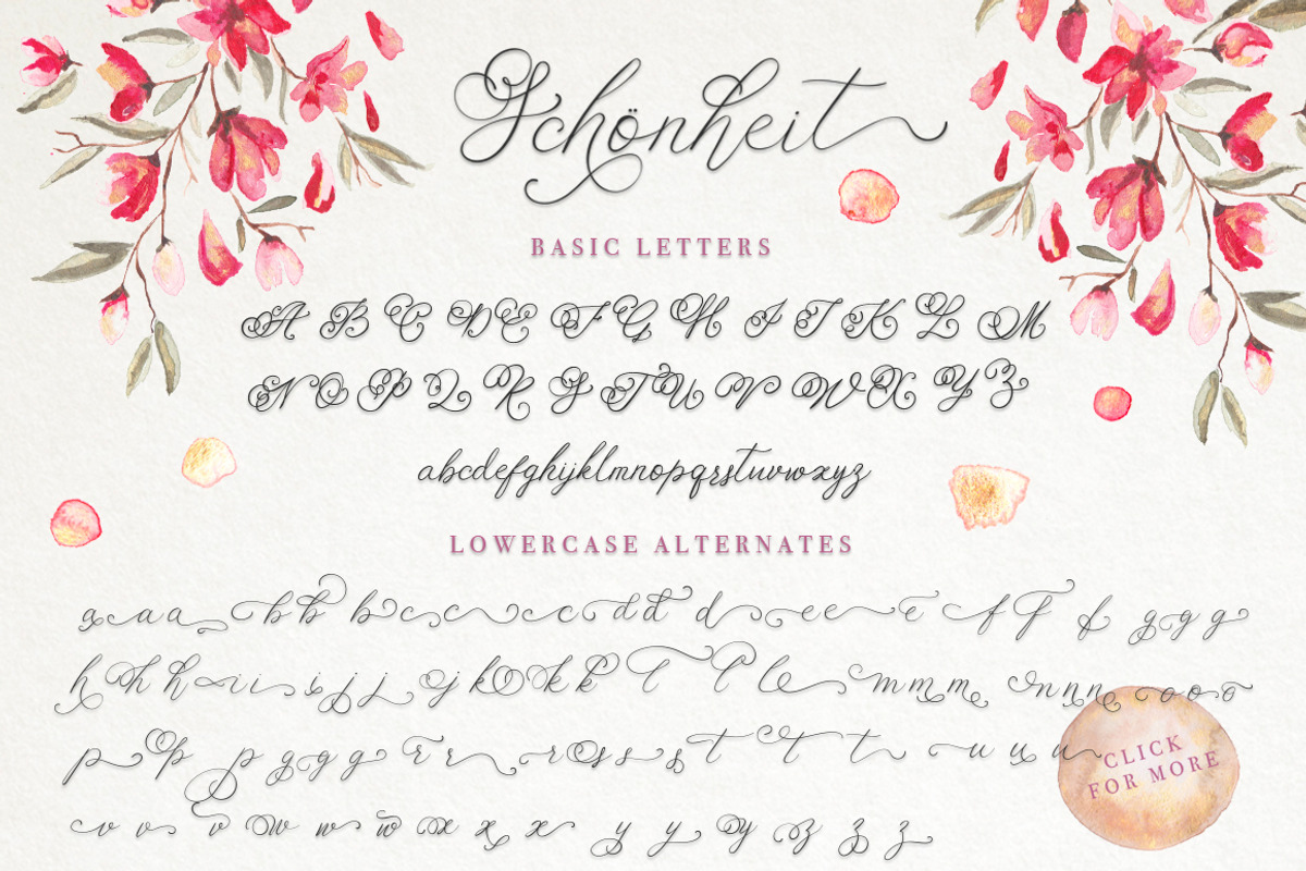 Schönheit font & watercolors. preview 8