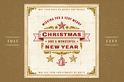 Vintage Christmas Typography Card, a Decorative Illustration by Retro Graphics (Thumbnail 1 of 2)