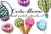 Cactus illusions Watercolor Set, a Food Illustration by Cat In Colour (Thumbnail 1 of 3)