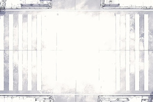 Aerial view of urban crosswalk with cars and sidewalks, a Photo by AS photostudio