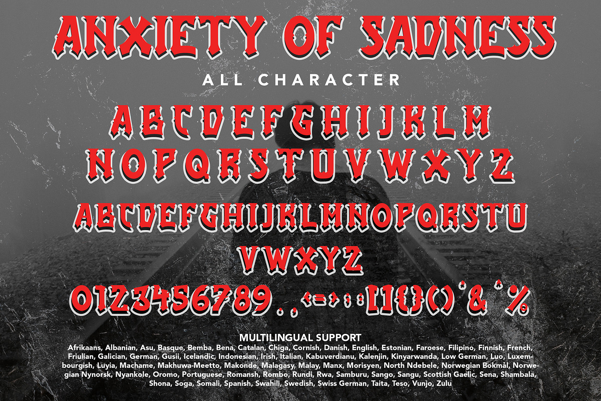 Anxiety Of Sadness - Blackletter, a Blackletter Font by Arendxstudio (Photo 8 of 9)