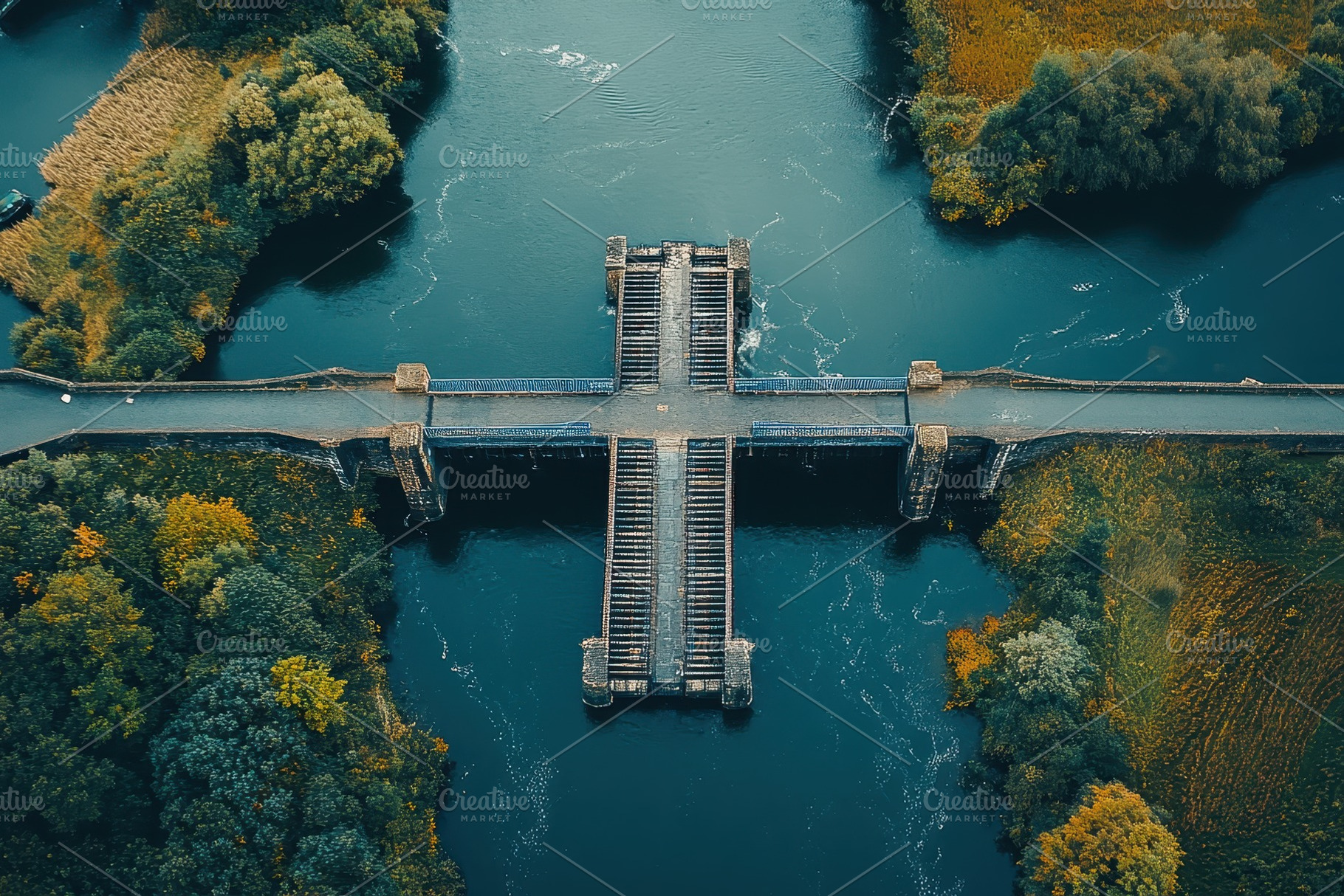 Elevated view of a drawbridge crossi, a Photo by Iftikhar Alam