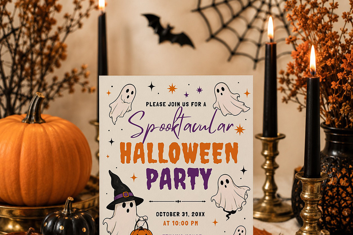 Cute Spooky Halloween Invitation, an Invitation Template by Arslan (Photo 3 of 5)
