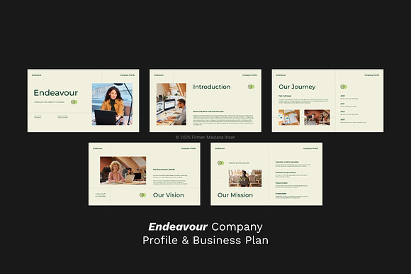 Cream Green Modern Company Profile preview 5
