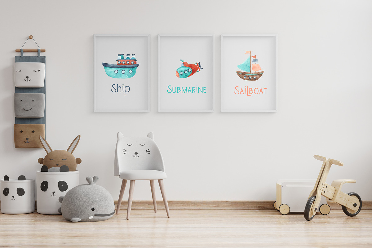 Watercolor Transport by water, an Object Graphic by Ana-Sakuta (Photo 4 of 17)