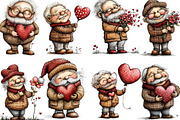 Whimsical Valentine Old Man Clipart, an Illustration by Designking (Thumbnail 3 of 5)