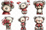 Whimsical Valentine Teddy Bear, an Animal Illustration by Black Bird Studio (Thumbnail 4 of 6)