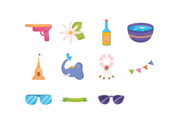 Songkran Festival Illustrations Set preview 2