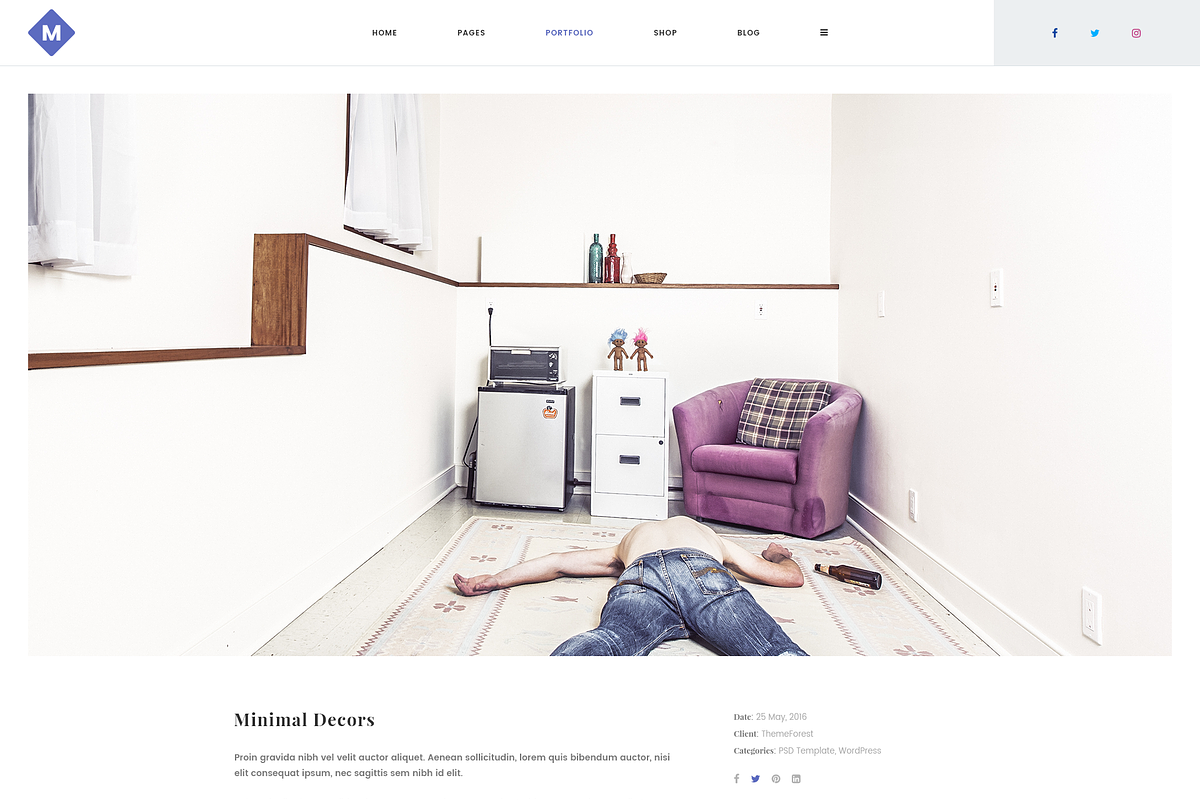 M - Minimal PSD Portfolio Template, a Landing Page Template by bigpsfan's SHOP (Photo 17 of 24)