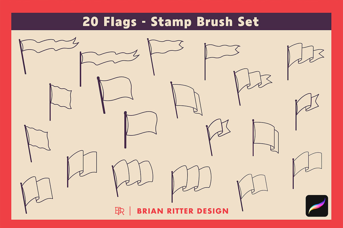 Procreate Stamp Brushes Bundle, a Brush Add-On by Brian Ritter Design