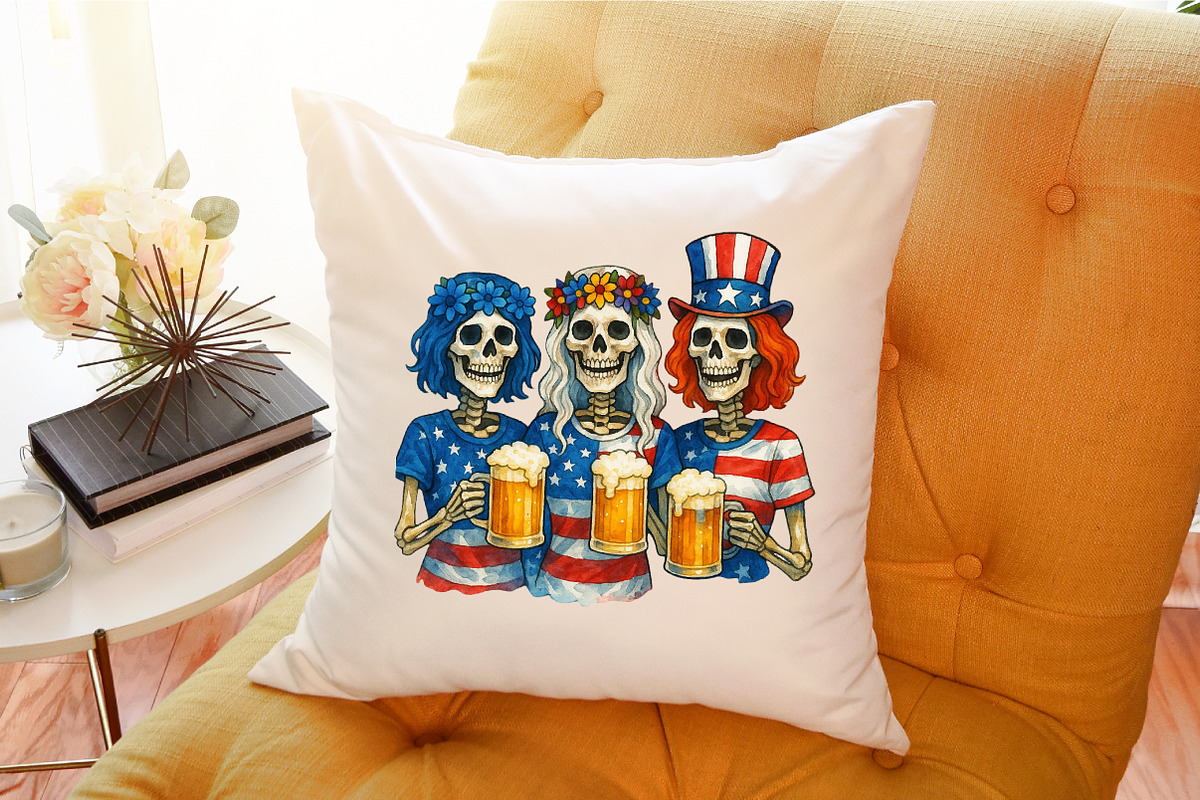 Skeleton 4th of July Sublimation PNG, an Illustration by Sublimation Artist (Photo 6 of 9)