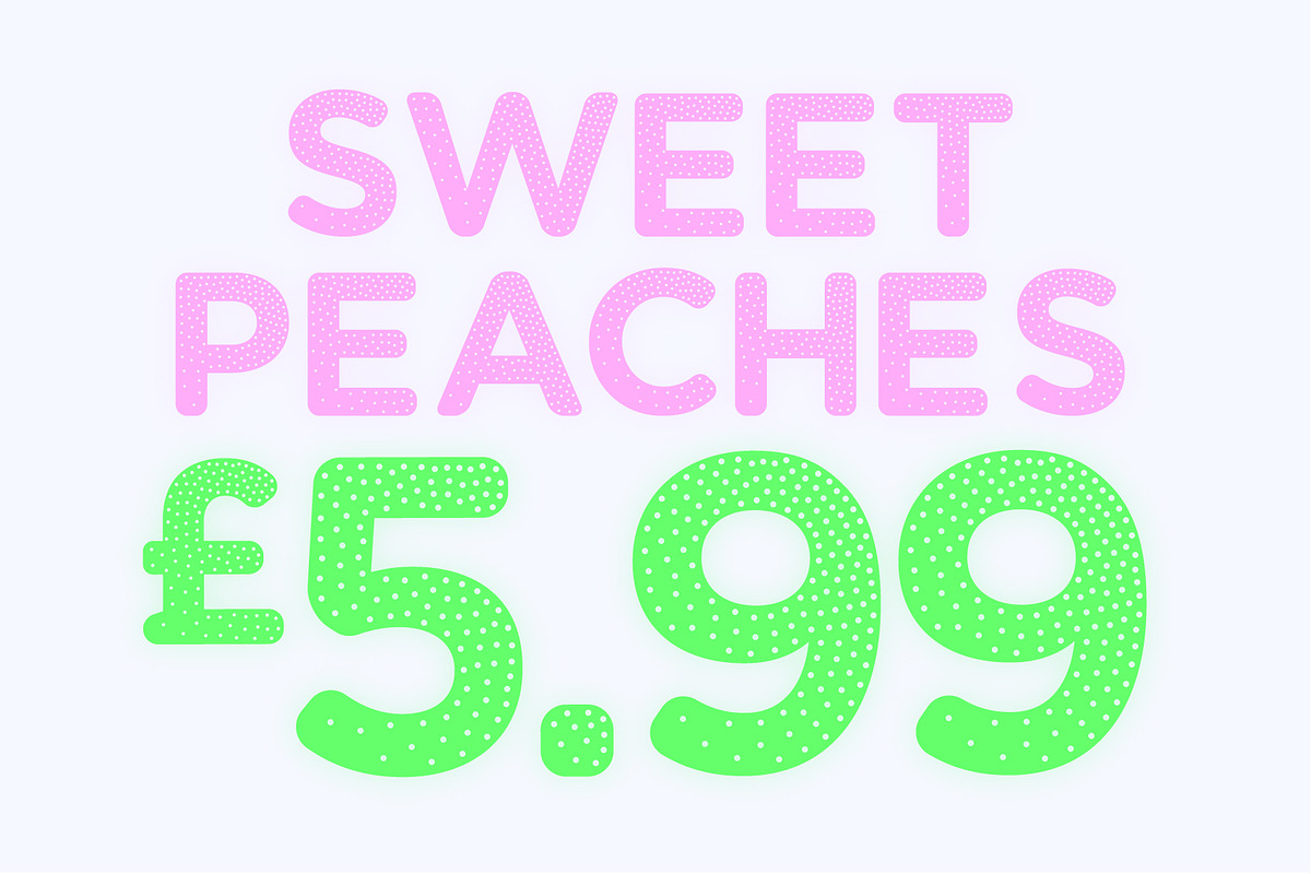 Hot Peach - Sans Serif Display Font, a Sans Serif Font by Huebert World (Photo 2 of 10)