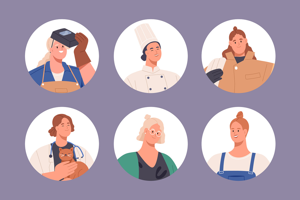 Women professionals avatars set, a Person Illustration by Good Studio (Photo 2 of 3)