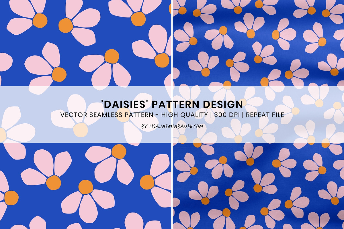 Daisies floral pattern / vector+jpg, a Pattern Graphic by Lisa Jasmin Bauer (Photo 1 of 8)