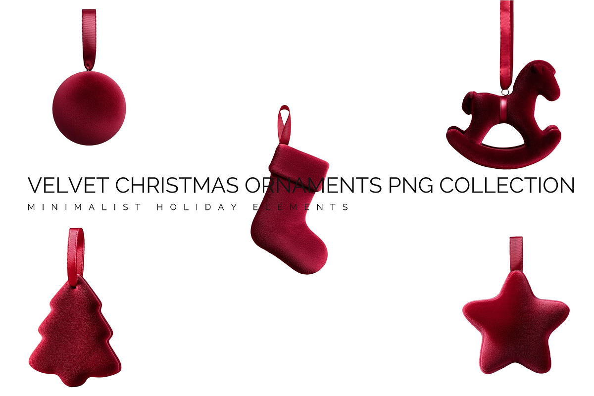 Velvet Christmas Ornaments, an Object Graphic by Vika_Softlife (Photo 1 of 4)