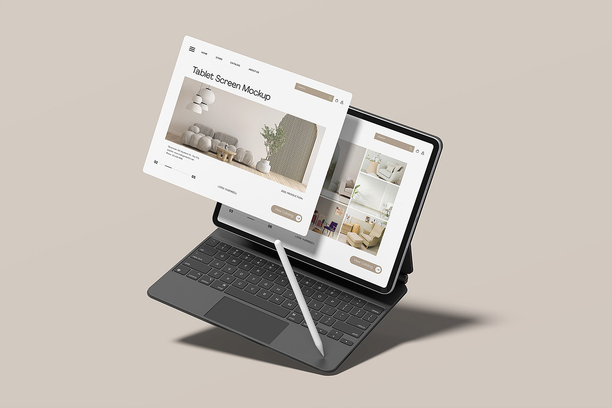 Tablet Screen Website Mockup, a Wearable Device Mockup by graphicsecond (Photo 6 of 6)