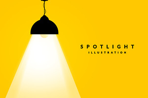 Spotlight Concept, Lamp Illustration, an Object Illustration by Black White Mouse Design