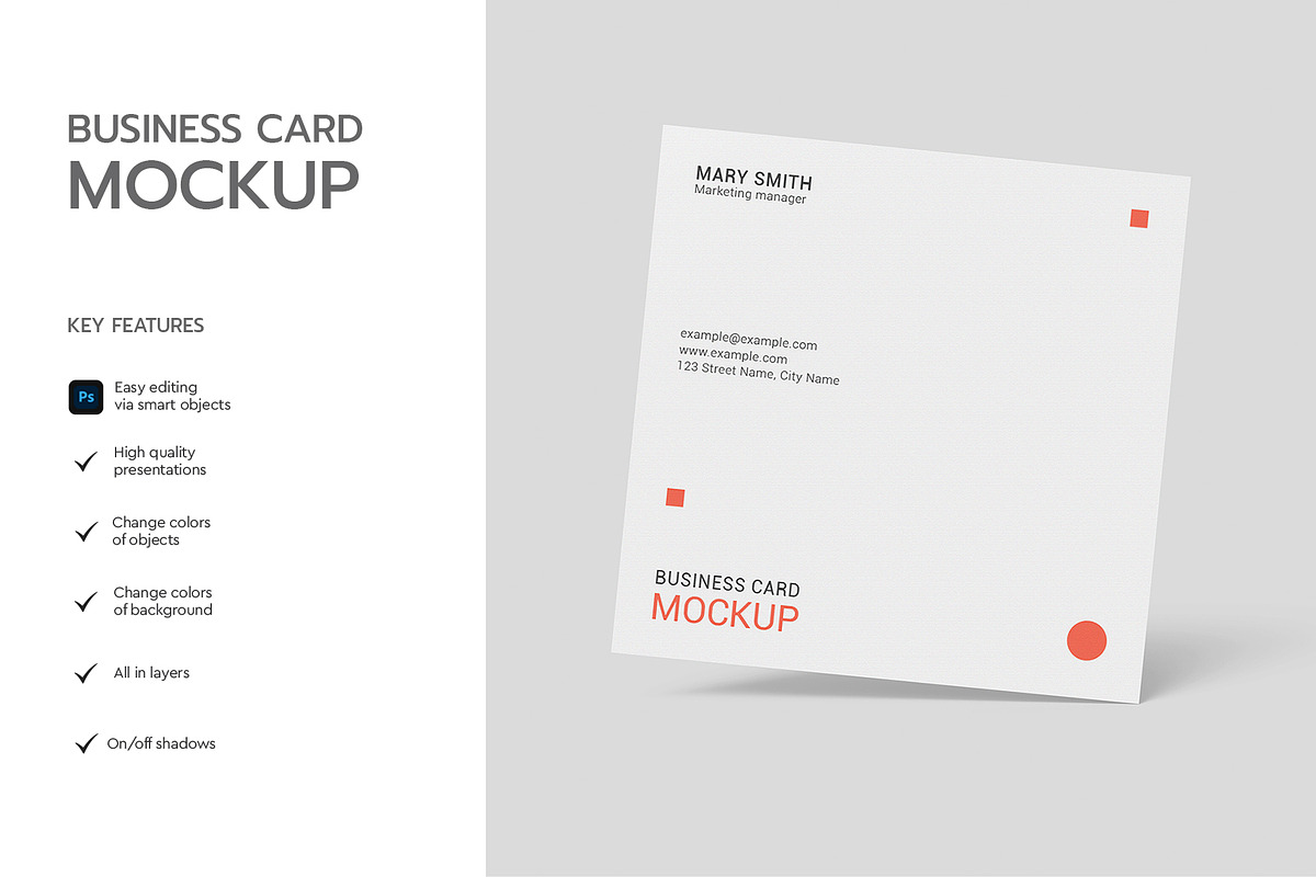 Floating Square Business Card Mockup, an Advertising Mockup by graphypix (Photo 2 of 4)