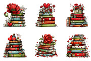 Valentine Stack of Books Clipart, an Illustration by Dream Creation (Thumbnail 5 of 6)