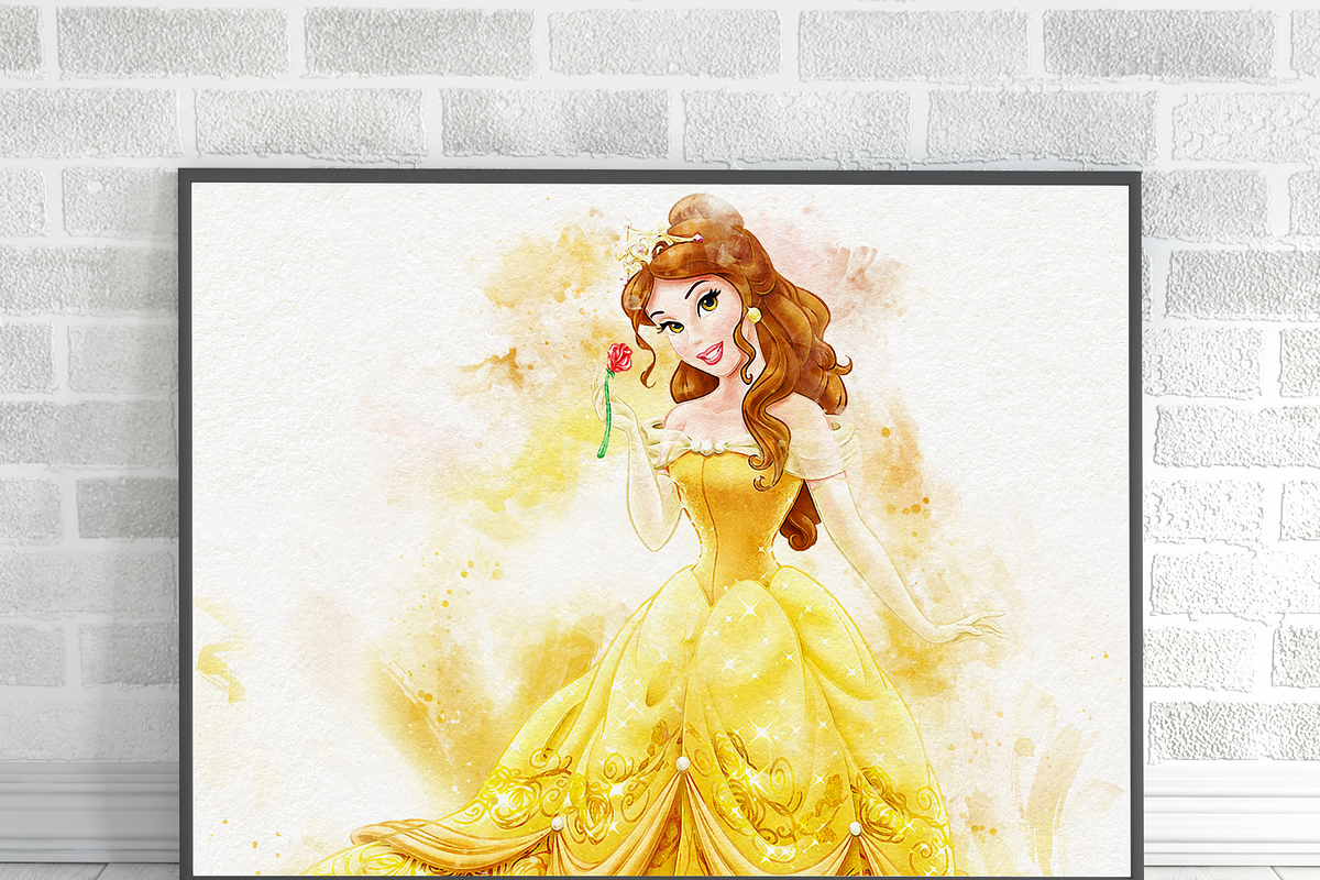 Princess Belle Watercolor Art, a Person Illustration by Designbudy (Photo 11 of 12)