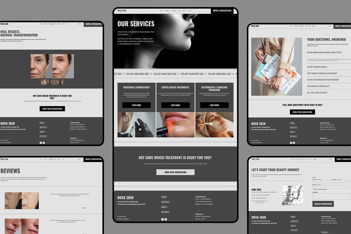 Aesthetic Medicine & Skincare Design, a Squarespace Template by Maria S. Studio (Photo 2 of 9)