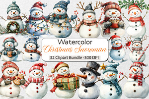 Funny Christmas Snowman Clipart, an Illustration by DreamCafeArt