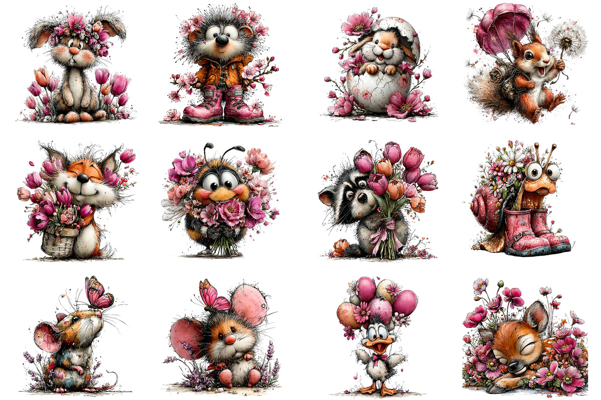 Whimsical Spring Animals Clipart, an Illustration by Dream Creation (Photo 3 of 4)