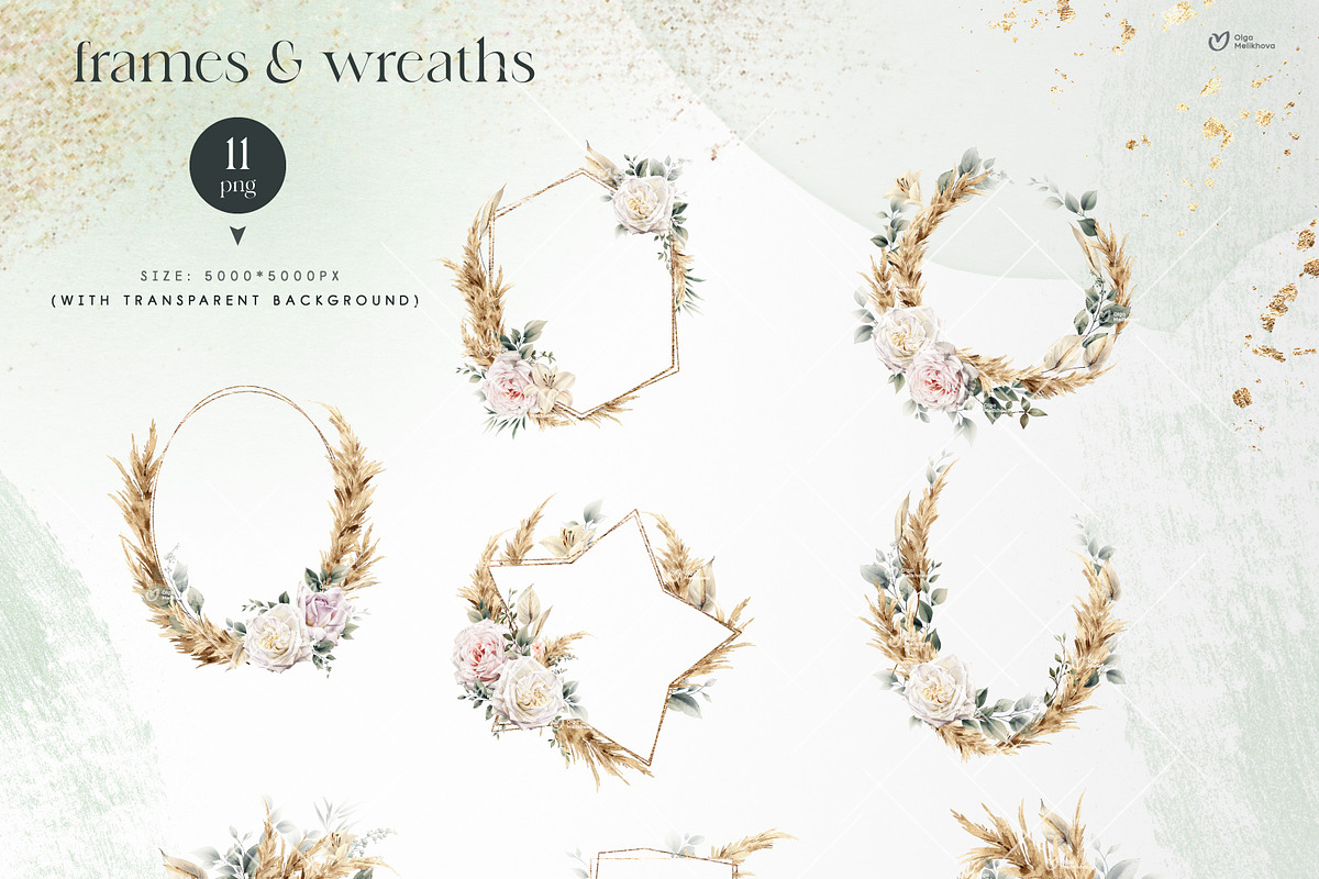 Watercolor floral collection, a Decorative Illustration by ollalya (Photo 4 of 12)
