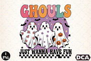 Retro Halloween Ghouls PNG Sublimati, an Illustration by DreamCafeArt (Thumbnail 1 of 7)