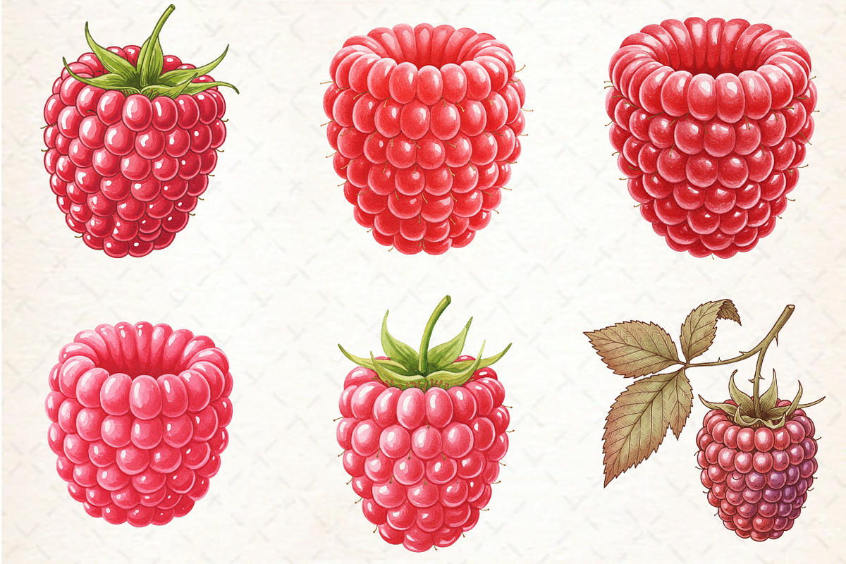 Watercolor Raspberry Clipart, an Illustration by Libby Wishes (Photo 2 of 5)