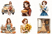 Watercolor Autumn Girls Clipart, an Illustration by OK Design (Thumbnail 5 of 5)