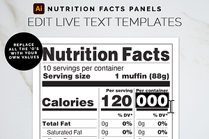 Adobe Nutrition Facts Panel Template