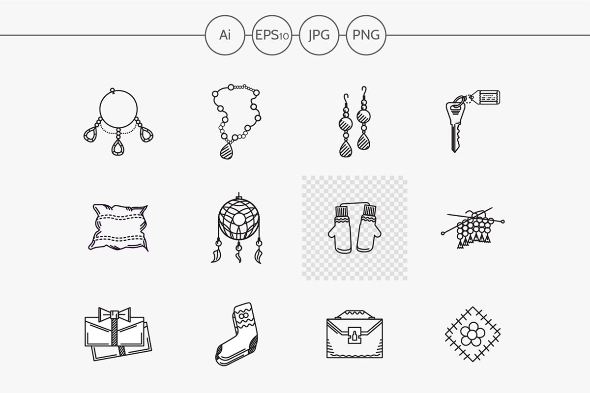 Handmade gift flat line icon. Part 1
